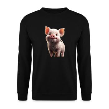 Pig Domestic Pig Sow Pigs Love Piggy - Unisex Sweatshirt - black - Front - Alina (178cm) & Michal (187cm)
