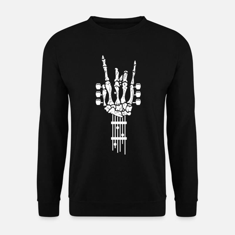 Rock Skelett Hand Musik Gitarre - Unisex Pullover - Schwarz