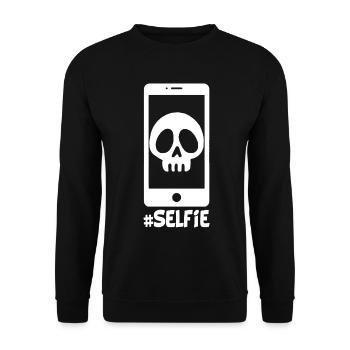 Selfie of a white skull - Unisex Sweatshirt - black - Front - Alina (178cm) & Michal (187cm)