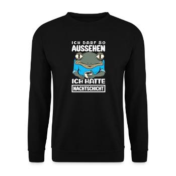 Quart de nuit, j’ai le droit de ressembler à ça - Sweat-shirt Unisexe - noir - Devant - Alina (178cm) & Michal (187cm)