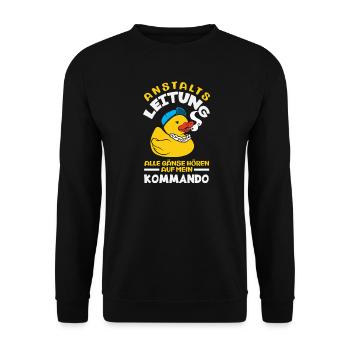 Anstaltsleitung Chef Leitung - Unisex Pullover - Schwarz - Vorne - Alina (178cm) & Michal (187cm)