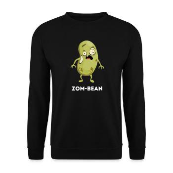 Zom-bean – Jeu de mots amusant sur le haricot zombie - Sweat-shirt Unisexe - noir - Devant - Alina (178cm) & Michal (187cm)