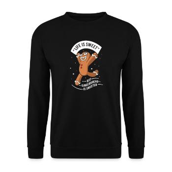 Gingerbread Christmas Gingerbread Man Gingerbread - Unisex Sweatshirt - black - Front - Alina (178cm) & Michal (187cm)