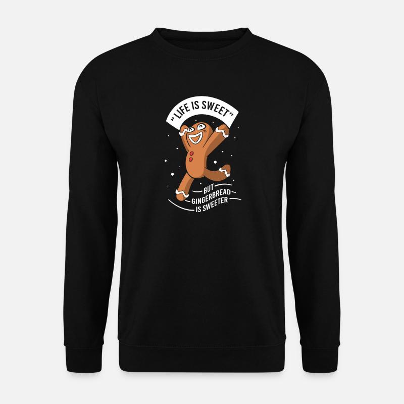 Lebkuchen Weihnachten Lebkuchenmann Gingerbread - Unisex Pullover - Schwarz