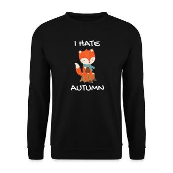 Ich Hasse Herbst Fuchs - Unisex Pullover - Schwarz - Vorne - Alina (178cm) & Michal (187cm)