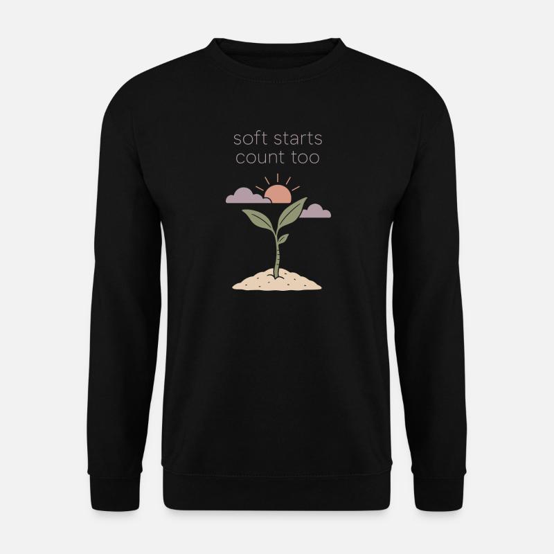 Achtsames Wachstum, Frühlingserneuerung, - Unisex Pullover - Schwarz