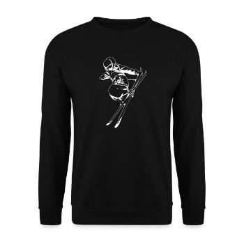 Skier - Unisex Sweatshirt - black - Front - Alina (178cm) & Michal (187cm)