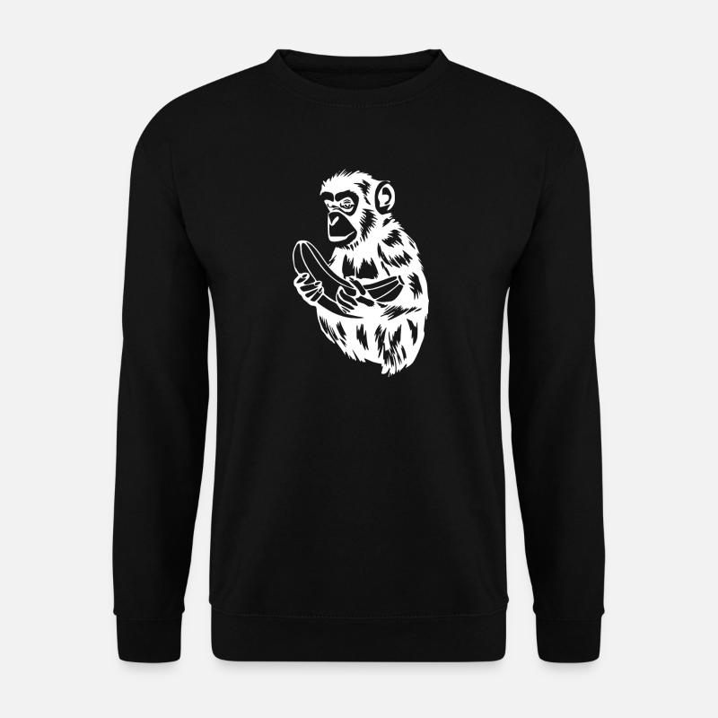Monkey with Banana T-shirt Gift - Unisex Sweatshirt - black