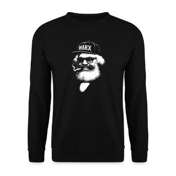 Karl Marx Pop-Ikone - Unisex Pullover - Schwarz - Vorne - Alina (178cm) & Michal (187cm)