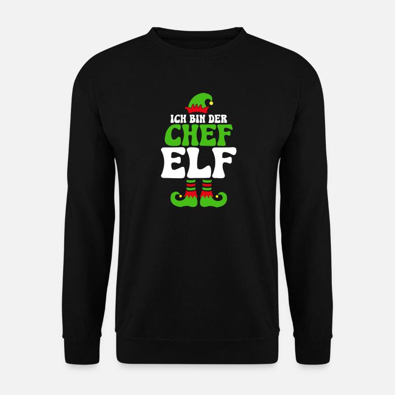 Ich bin der Chef Elf - Unisex Pullover - Schwarz