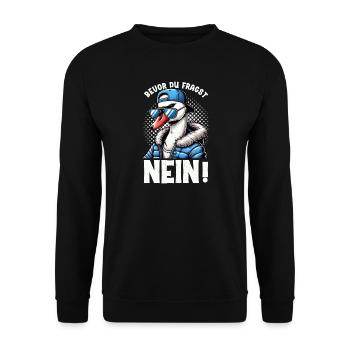 Avant que tu ne demandes, pas de cygne. Mauvaise humeur. - Sweat-shirt Unisexe - noir - Devant - Alina (178cm) & Michal (187cm)