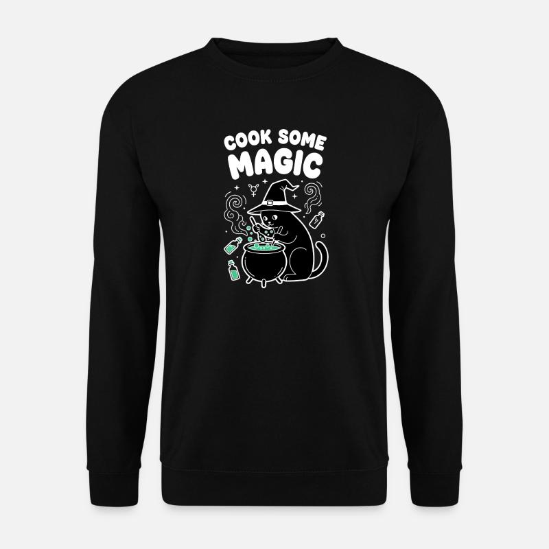 Cat magic in the cauldron - Unisex Sweatshirt - black