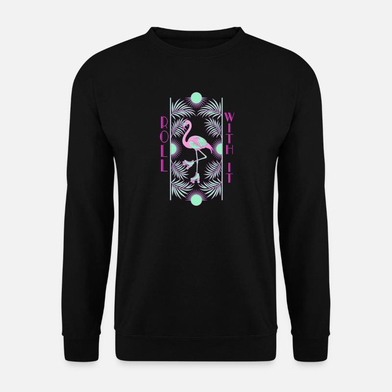 Roll With It Flamingo - Unisex Pullover - Schwarz