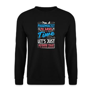 Pharmacist Pharmaceutical Technical - Unisex Sweatshirt - black - Front - Alina (178cm) & Michal (187cm)