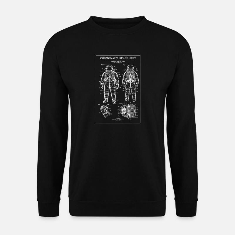 Kosmonauten-Raumanzug-Bauplan - Unisex Pullover - Schwarz
