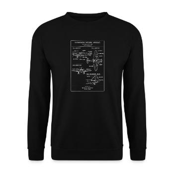 Vintage WW2 Spitfire Fighter Blueprint - Unisex Sweatshirt - black - Front - Alina (178cm) & Michal (187cm)