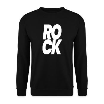 Rock Glyphs schwere Schriftzeichen - Unisex Pullover - Schwarz - Vorne - Alina (178cm) & Michal (187cm)