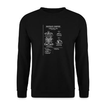 Instant Coffee Blueprint Illustration - Unisex Sweatshirt - black - Front - Alina (178cm) & Michal (187cm)