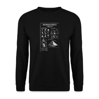 Ancient Hieroglyphs typographic design - Unisex Sweatshirt - black - Front - Alina (178cm) & Michal (187cm)