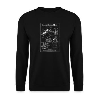 Bauplan des Schnabel-Pestdoktors - Unisex Pullover - Schwarz - Vorne - Alina (178cm) & Michal (187cm)