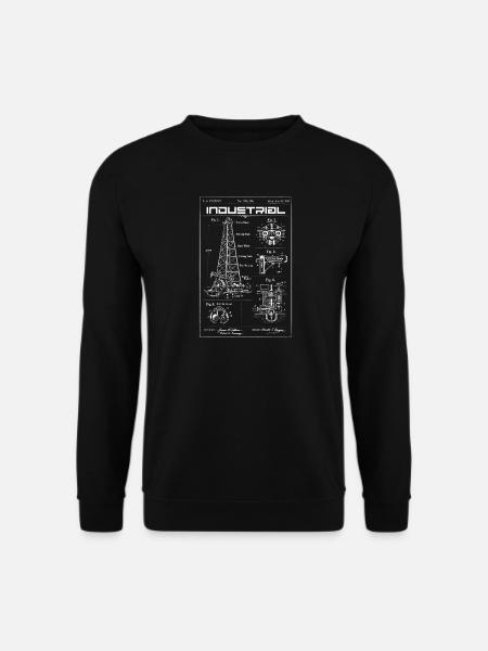 Industrial Blueprint: Oil Rig Mechanics - Unisex Sweatshirt - black