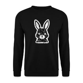 Hase Kopf Grunge Vintage Ostern Vektor - Unisex Pullover - Schwarz - Vorne - Alina (178cm) & Michal (187cm)