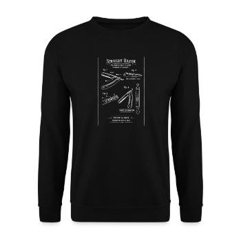 Plan de brevet pour rasoir droit vintage - Sweat-shirt Unisexe - noir - Devant - Alina (178cm) & Michal (187cm)