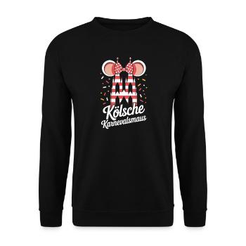Cologne Carnival Mouse Cologne Carnival Cologne Mouse - Unisex Sweatshirt - black - Front - Alina (178cm) & Michal (187cm)