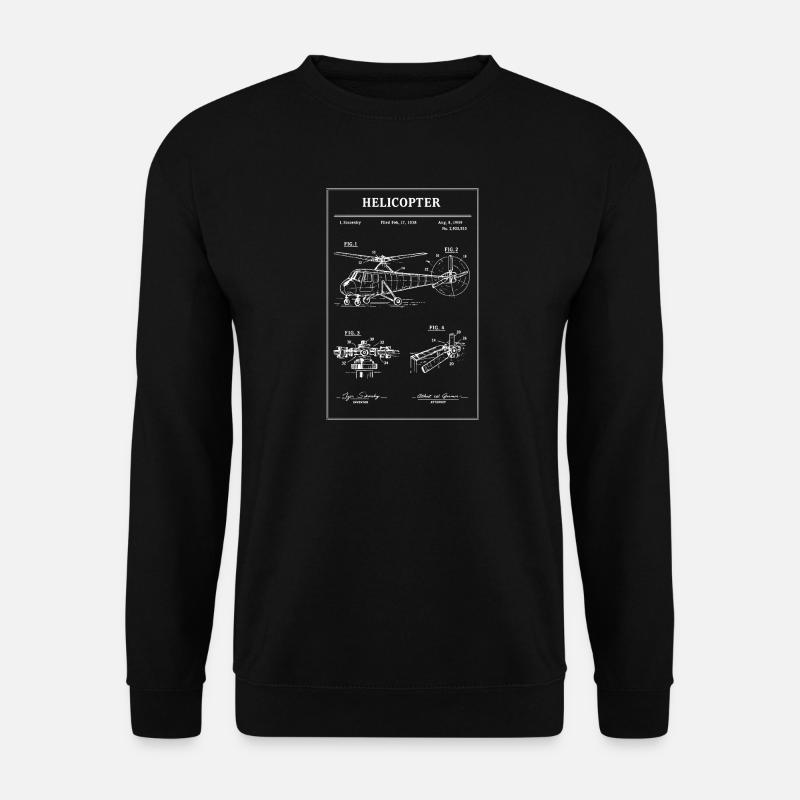 Diagramme du plan de l’hélicoptère - Sweat-shirt Unisexe - noir