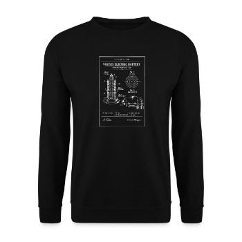 Electric Battery Blueprint Vintage - Unisex Sweatshirt - black - Front - Alina (178cm) & Michal (187cm)