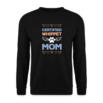 Zertifizierte Whippet Mama - Unisex Pullover - Schwarz - Vorne - Alina (178cm) & Michal (187cm)