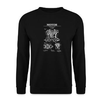 Vintage Engine Patent Blueprint - Unisex Sweatshirt - black - Front - Alina (178cm) & Michal (187cm)