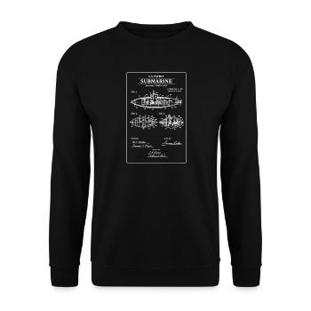 U-Boot-Patentdruck - Unisex Pullover - Schwarz - Vorne - Alina (178cm) & Michal (187cm)
