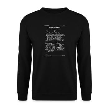 Carousel Blueprint: Vintage Patent - Unisex Sweatshirt - black - Front - Alina (178cm) & Michal (187cm)