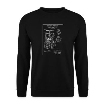 Vintage Wine Press Blueprint - Unisex Sweatshirt - black - Front - Alina (178cm) & Michal (187cm)