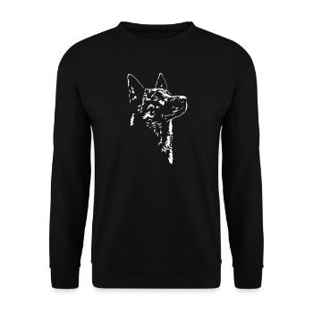 Hollandse Herder Silhouette Dog Dog Wilsigns - Unisex Sweatshirt - black - Front - Alina (178cm) & Michal (187cm)