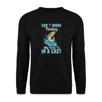 Can’t Work Today My Arm Is in a Cast Angler Humor - Unisex Sweatshirt - black - Front - Alina (178cm) & Michal (187cm)