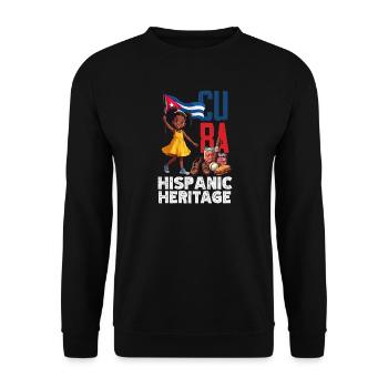 Kuba Stolz & Heimat - Cuba Flagge Design - Unisex Pullover - Schwarz - Vorne - Alina (178cm) & Michal (187cm)