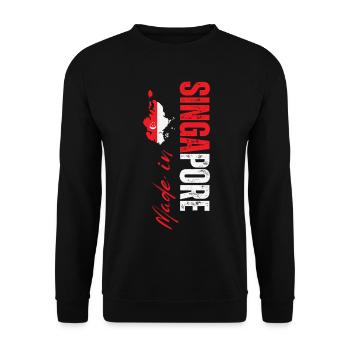 Hergestellt in Singapur, geboren in Singapur - Unisex Pullover - Schwarz - Vorne - Alina (178cm) & Michal (187cm)