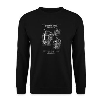 Whiskey Still Blueprint Sketch - Unisex Sweatshirt - black - Front - Alina (178cm) & Michal (187cm)