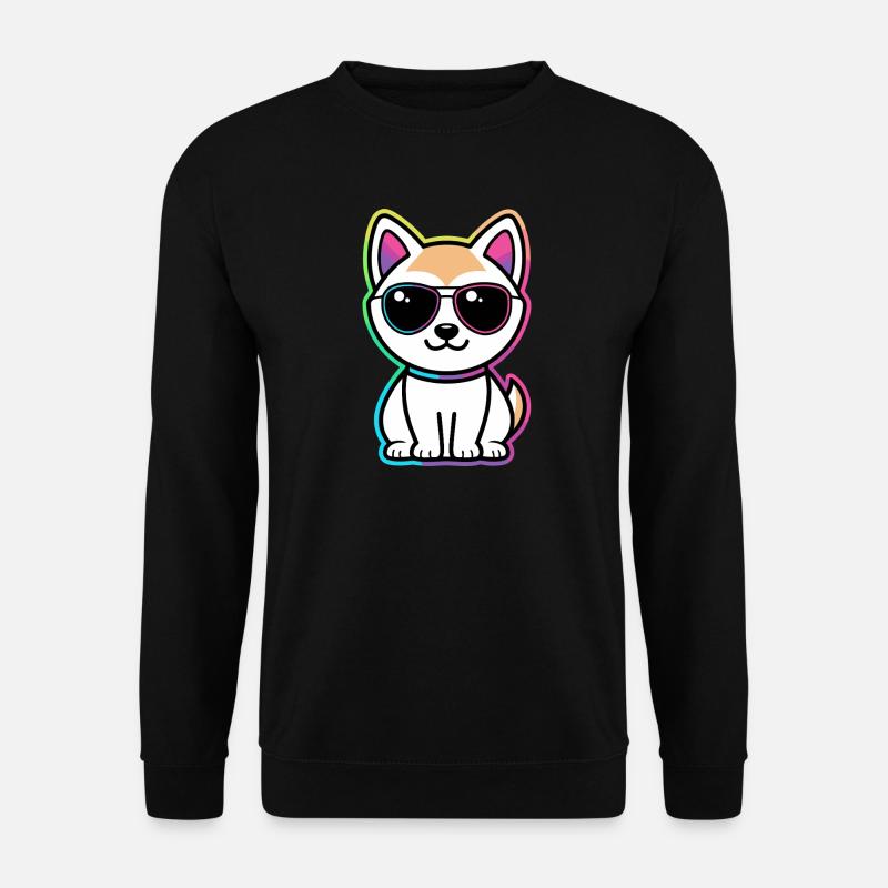 Cat Neon Rainbow Glasses - Unisex Sweatshirt - black