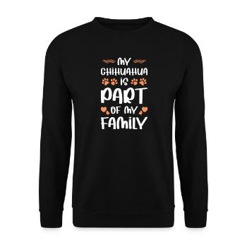 Mein Chihuahua ist Familienmitglied - Unisex Pullover - Schwarz - Vorne - Alina (178cm) & Michal (187cm)