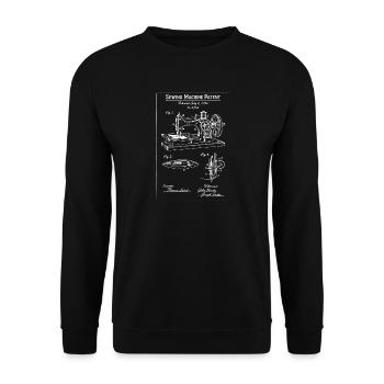 Vintage Sewing Machine Blueprint Patent - Unisex Sweatshirt - black - Front - Alina (178cm) & Michal (187cm)