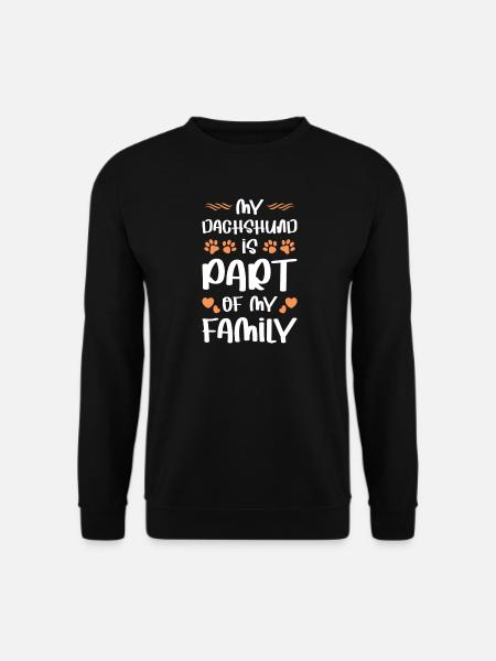 Mein Dackel ist Teil meiner Familie - Unisex Pullover - Schwarz