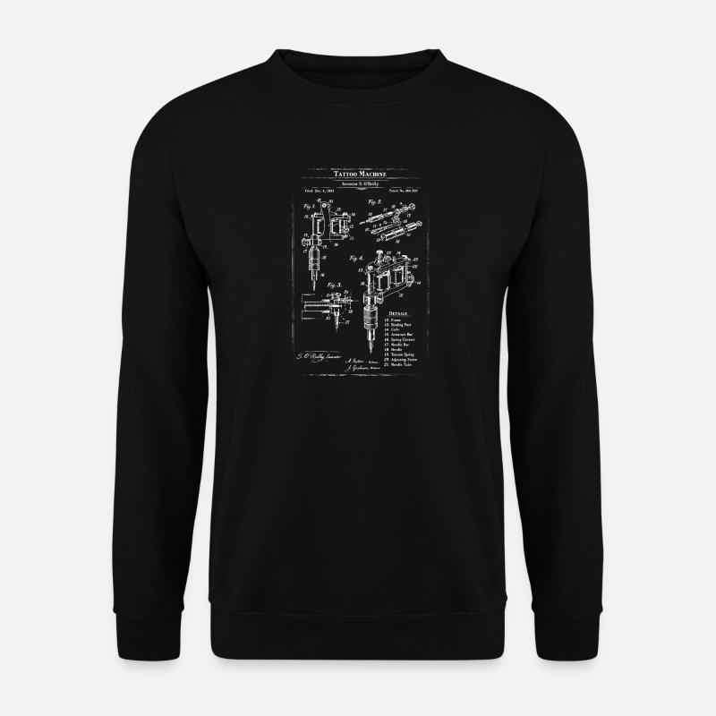 Tattoo Machine blueprint design - Unisex Sweatshirt - black