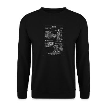 Römisches Kolosseum-Gladiatorenmotiv - Unisex Pullover - Schwarz - Vorne - Alina (178cm) & Michal (187cm)