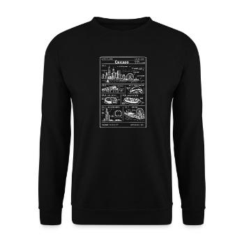 Chicago Blueprint Skyline - Unisex Pullover - Schwarz - Vorne - Alina (178cm) & Michal (187cm)