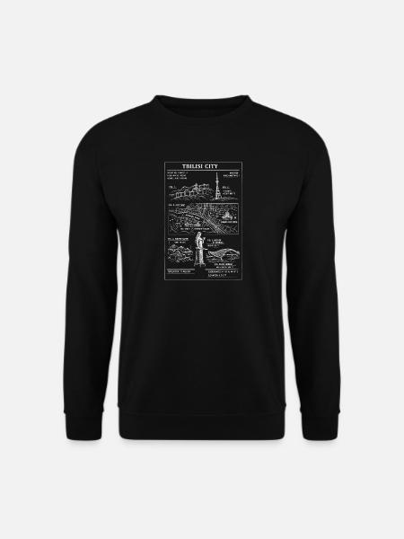 Tbilisi City Sketch Map - Unisex Sweatshirt - black