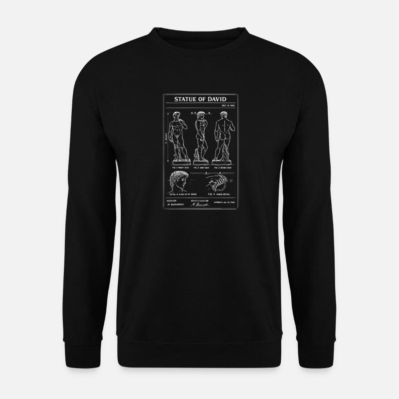 David Michelangelo Bauplan der klassischen Figur - Unisex Pullover - Schwarz