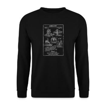 Monuments urbains de la ligne d’art de Lisbonne - Sweat-shirt Unisexe - noir - Devant - Alina (178cm) & Michal (187cm)